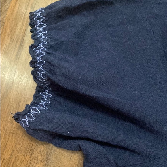 Catherines Blue Puff Sleeve Blouse Boho Style Peasant Top - Picture 5 of 7